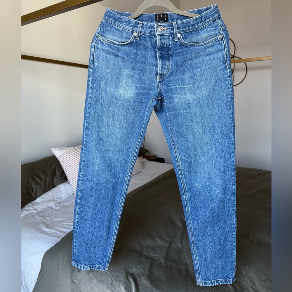 ASKET “The Washed Denim Jeans” 100% Organic Cotton Slim Size 30 Scandi Minimal